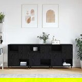 vidaXL Stranske omare 3 pcs Črni hrast 180 x 35 x 70 cm | Shoptok.si
