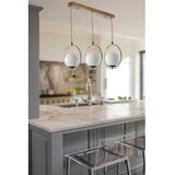 Opviq Ring 3 Lü Sıralı Beyaz Camlı Eskitme Sarkıt WhiteCopper Chandelier | Eponuda.com