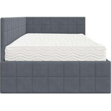  Kutni krevetni okvir s madracem s uzglavljem 2 pcs Siva Baršun - Tamno siva 100 x 200 cm | shoptok.hr