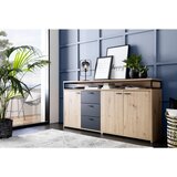 XORA komoda, črna, barve hrasta | Shoptok.si