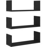  Zidne police 3 kom. Crni hrast 58x18x18 cm Konstruirano drvo | Shoptok.si