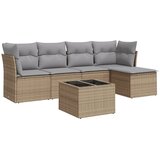  6-dijelni set vrtnih sofa s jastucima bež od poliratana | shoptok.hr