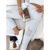 DStreet Spodnie damskie jeansowe MAYO jasnobeżowe | shoptok.hr
