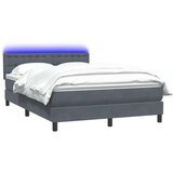 vidaXL Box Spring postelja z vzmetnico Temno siva 140x220 cm Velvet | Shoptok.si