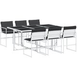  7-dijelni vrtni blagovaonski set s jastucima bijeli tekstilena | shoptok.hr