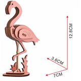 3d drvena slagalica - FLAMINGO