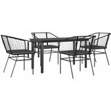  5-dijelni vrtni blagovaonski set s jastucima od crnog | shoptok.hr