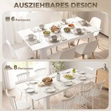  Razvlačivi blagovaonski stol 140/180 x 80 cm kuhinjski stol za 6-8 osoba za kuhinju blagovaonicu bijela | shoptok.hr