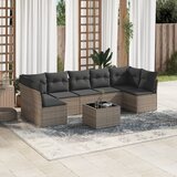  8-dijelni set vrtnih sofa od poliratana s jastucima sivi | shoptok.hr