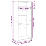  Ormar bijeli 80 x 50 x 200 cm od konstruiranog drva | shoptok.hr
