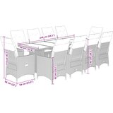  11-dijelni vrtni bistro set od poliratana s jastucima crni | shoptok.hr