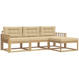  Set vanjskih sofa s jastukom 4 pcs Bijela i bež Poliester | Eponuda.com
