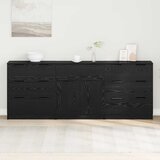  Kreveta 3 pcs Crni hrast 181 x 30 x 70 cm Konstruirano drvo | shoptok.hr