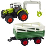 Lean_Toys Kmetijski traktor s prikolico in grabežem na daljinsko upravljanje RC 2.4G | Shoptok.si