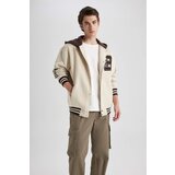 Defacto Oversize Fit Bomber Collar Soft Hairy Inside Cardigan