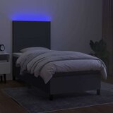  Box spring postelja z vzmetnico LED temno siva 80x200 cm blago, (20789411) | Shoptok.si