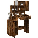 The Living Store Toaletna mizica z omarico dimljeni hrast 80x35x132 cm - Toaletna Mizica, (21660829) Cene