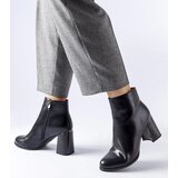 Gemre Black insulated ankle boots with decorative heel Clivi | Shoptok.si