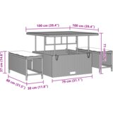 vidaXL 8-dijelni vrtni set sofa s jastučićima crni poli ratan akacija | shoptok.hr