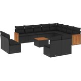  13-dijelni set vrtnih sofa s jastucima poliratan crni | shoptok.hr