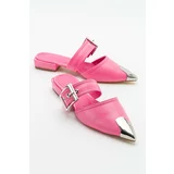 LuviShoes Jenni Pink Buckle Women's Slippers