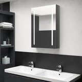 vidaXL LED kopalniška omarica z ogledalom sijoče siva 50x13x70 cm Cene