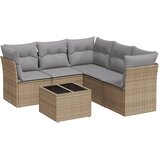  6-dijelni set vrtnih sofa s jastucima bež od poliratana | shoptok.hr