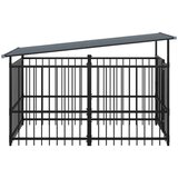 vidaXL Zunanji pasji boks s streho jeklen 1,88 m² | Shoptok.si