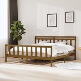 vidaXL posteljni okvir medeno rjav iz trdnega lesa 200x200 cm Cene