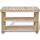Furnova Stojalo za čevlje s klopjo 2 v 1 trden les jelke, (21955835) | Shoptok.si