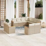 Maison Chic Seti vrtnega pohištva - Vrtna garnitura - Vrtni pohištvo set 11-delna z blazinami bež poli ratan, (21819142) | Shoptok.si