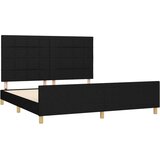  Posteljni okvir z vzglavjem črn 160x200 cm blago, (20795083) | Shoptok.si