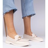 Gemre Beige Women's Loafers with Gold Decoration Senna | shoptok.hr
