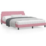 vidaXL Okvir za krevet s uzglavljem ružičasti 160x200 cm baršunasti | shoptok.hr