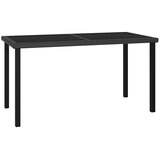 Vrtni blagovaonski stol crni 140 x 70 x 73 cm od poliratana | shoptok.hr