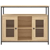 vidaXL Komoda sonoma hrast 100x35x80 cm inženirski les | Shoptok.si