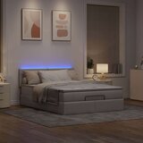  Otomanska postelja z vzmetnico & LEDs taupe 140x190 cm blago, (22053667) | Shoptok.si