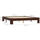  Posteljni okvir temno rjav iz trdne borovine 160x200 cm, (20645190) | Shoptok.si