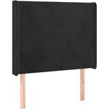  Uzglavlje s ušima crno 103x16x118/128 cm baršunasto | shoptok.hr
