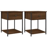 Maison Chic Dvo delni komplet Nočne omarice - Nočne mize rjavi hrast 44x45x58 cm inženirski les, (21688455) Cene