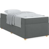 vidaXL Posteljni okvir z vzmetnico Drugo Temno siva 90 x 200 cm blago | Shoptok.si