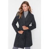 Trendyol Anthracite Belted Wool Cachet Coat | shoptok.hr
