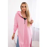  Insulated sweatshirt with slits on the sides light pink