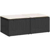 vidaXL Vrtna sedežna garnitura z blazinami 2-delna črn ratan/akacija | Shoptok.si