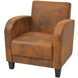 Fotelj rjavo umetno semiš usnje | Shoptok.si