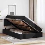 vidaXL Krevet S LED lampica s uzglavljem Crna 120 x 200 cm PVC | shoptok.hr