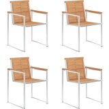  Vrtne stolice s jastucima 4 kom od masivne tikovine | shoptok.hr