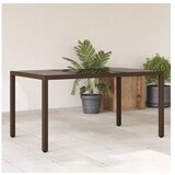 vidaXL Vrtna miza s stekleno ploščo rjav 150x90x75 cm poli ratan Cene