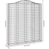  Lučne gabionske košare 2 kom 200x30x220/240cm pocinčano željezo | shoptok.hr