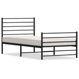  Metalni okvir kreveta uzglavlje i podnožje crni 107x203 cm | shoptok.hr